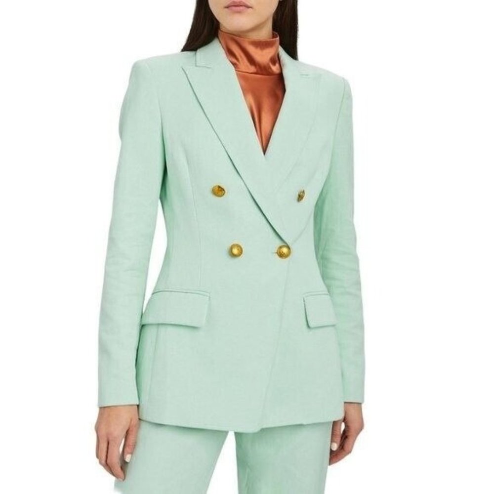 A.L.C. Mint Green Double-Breasted Blazer